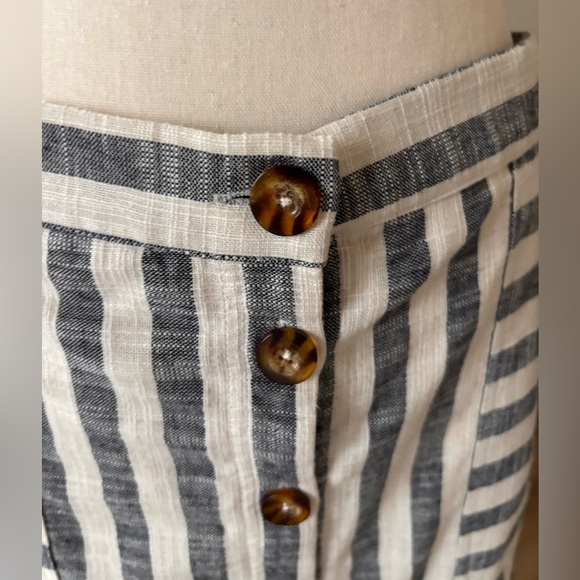 Anthropologie Maeve Chiloe Striped Button Front Midi Skirt - Picture 9 of 15